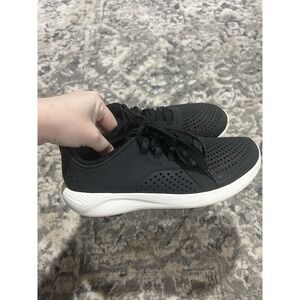 Crocs LiteRide Pacer Womens Black Sneaker Shoe Lace Up Women's Size 6 205234